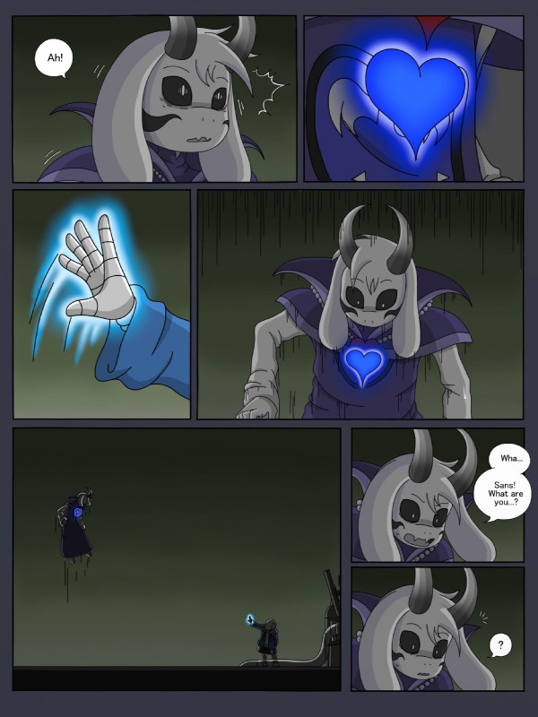 asriel dreemurr and sans (undertale (series) and etc) created by taggen96 (artist)