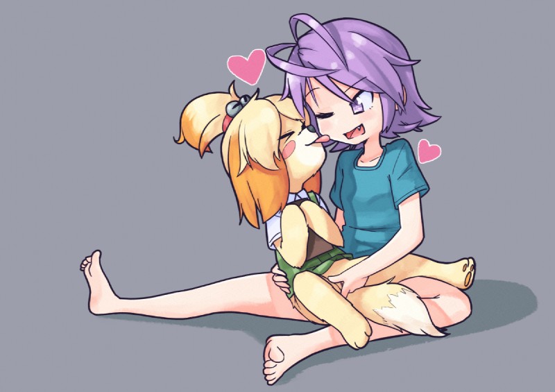 anthro anthro_fingered blush cute_fangs duo fangs female female/female female_fingering_female female_on_anthro female_on_human fingering fingering_partner fur hair happy heart_symbol human_fingering human_fingering_anthro human_on_anthro interspecies licking purple_hair sex teeth tongue tongue_out vaginal vaginal_fingering ren-chon animal_crossing nintendo isabelle_(animal_crossing) canid canine canis domestic_dog human mammal shih_tzu toy_dog alternate_version_at_source