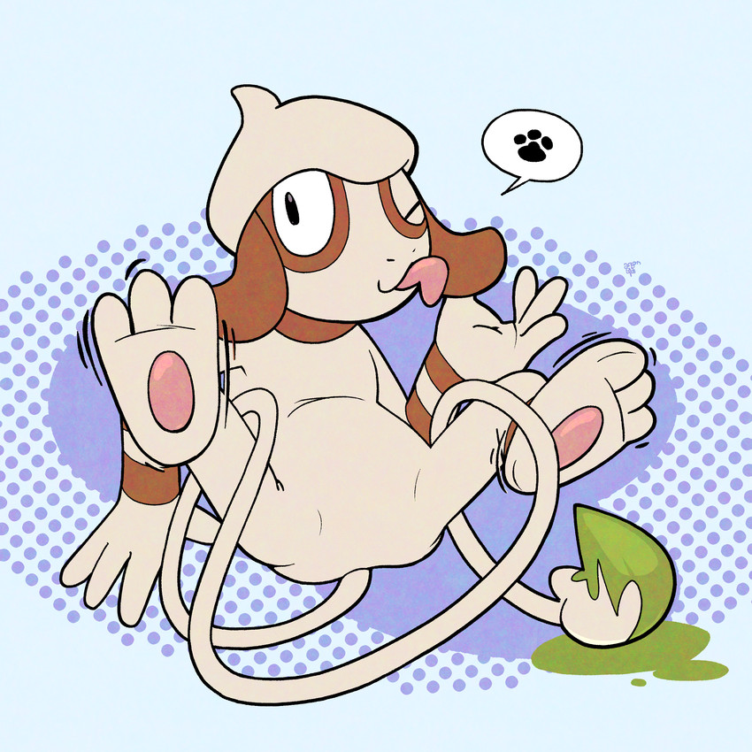 3_toes ambiguous_gender blep featureless_crotch feet floppy_ears foot_fetish foot_focus fur hindpaw legs_up null one_eye_closed pawpads paws pictogram solo speech_bubble spread_legs spreading tan_body tan_fur toes tongue tongue_out wink argon_vile nintendo pokemon generation_2_pokemon pokemon_(species) smeargle 1:1 hi_res