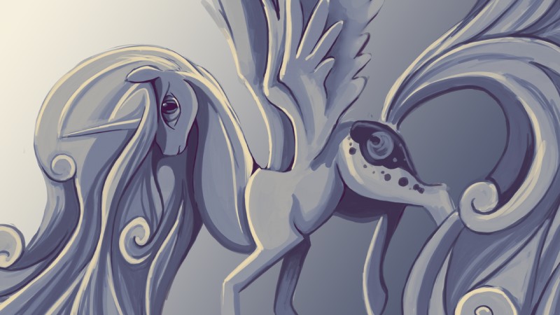 blue_body blue_feathers feathered_wings feathers female feral hair horn solo wings sambaneko friendship_is_magic hasbro my_little_pony mythology princess_luna_(mlp) equid equine mammal mythological_creature mythological_equine winged_unicorn 16:9 hi_res widescreen