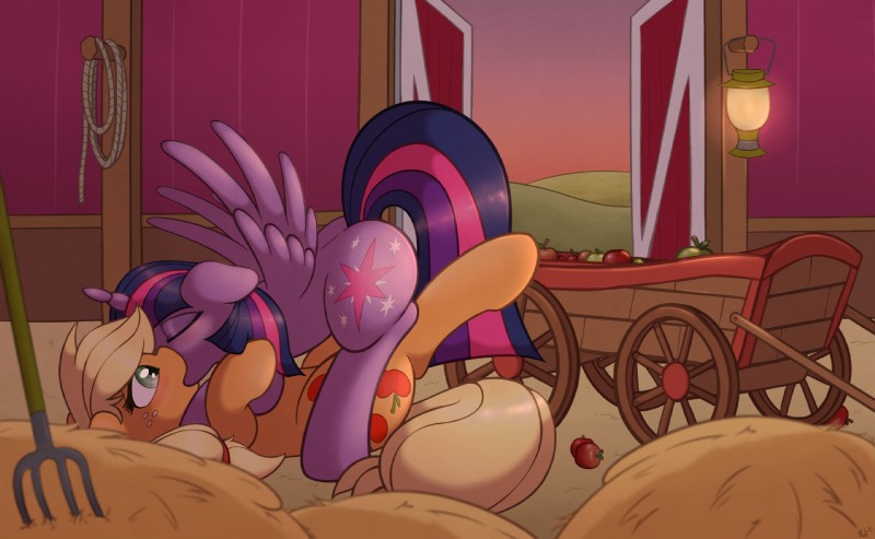 applejack and twilight sparkle (friendship is magic and etc) created by ratofdrawn