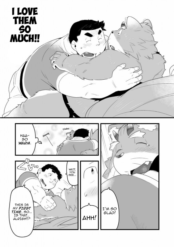 anthro clothing dialogue duo male male/male obese overweight text underwear kira_nerisu tecfront canid canine demon human mammal raccoon_dog tanuki comic english_text greyscale hi_res monochrome translated