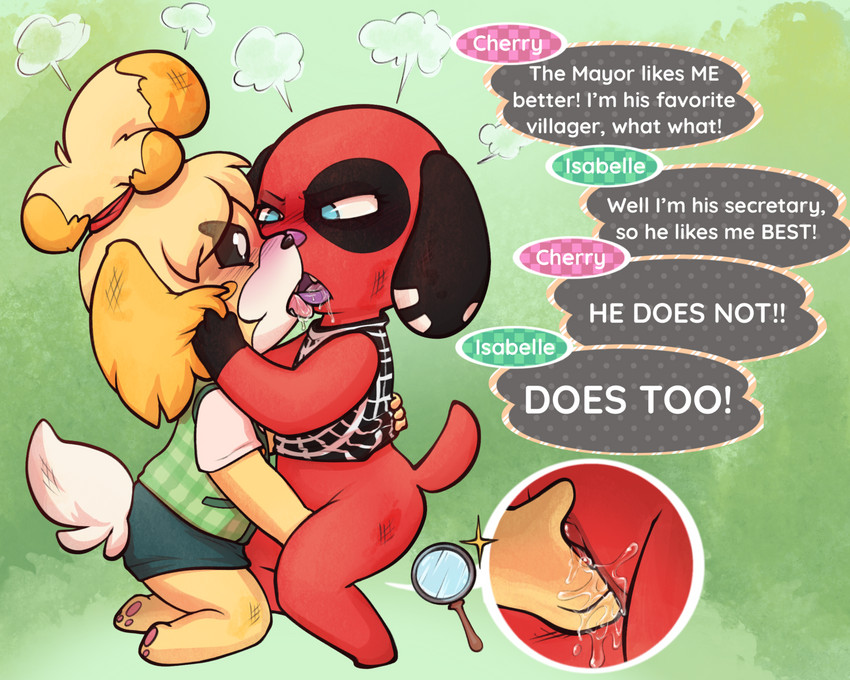 cherry and isabelle (animal crossing and etc) created by tourmalice