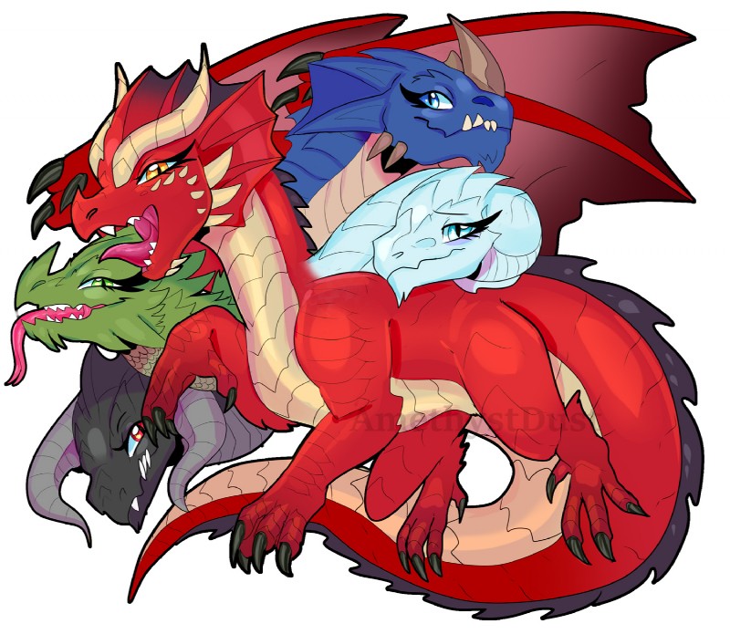 tiamat and tiamat (dungeons and dragons and etc) created by amethystdust