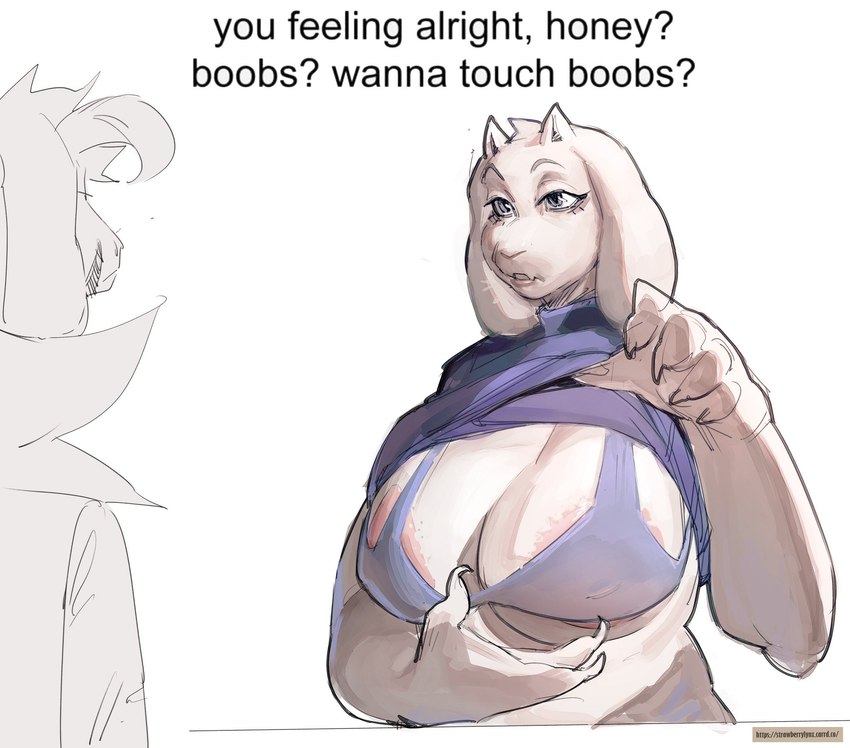 asriel dreemurr, asriel dreemurr, and toriel (boobs? wanna touch boobs? and etc) created by strawberry lynx