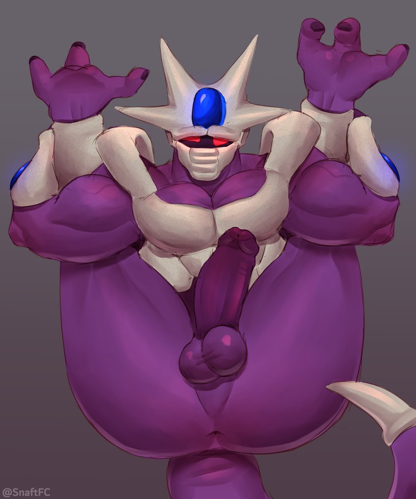 3_toes anus armor balls butt butt_focus feet foreskin gem genitals hand_feet humanoid_genitalia humanoid_penis long_tail male muscular muscular_male nails not_furry pecs penis purple_body purple_penis purple_skin red_eyes shy smooth_skin solo tail tapering_tail thick_tail toes vein snaftfc dragon_ball dragon_ball_z cooler_(dragon_ball) alien frieza_race humanoid 5:6 absurd_res hi_res