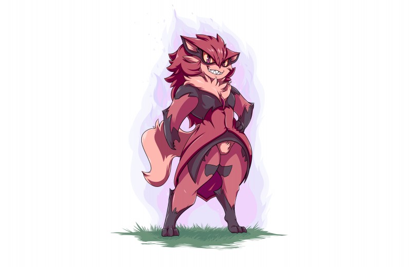 ambiguous_gender anthro arm_tuft aura cheek_tuft chest_tuft claws digitigrade elbow_tuft facial_tuft fur fur_tuft fusion grass hand_on_hip hexafusion plant pupils sharp_teeth simple_background slit_pupils smile solo teeth tuft white_background plagueofgripes fakemon nintendo pokemon arcanine felid gardevoir generation_1_pokemon generation_3_pokemon gengar hybrid mammal pokemon_(species) 2016 absurd_res hi_res