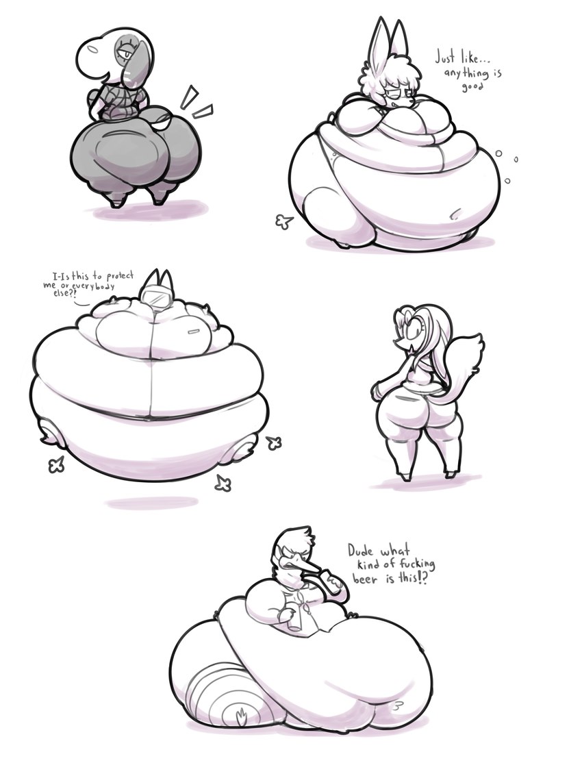 air_inflation air_puff alcohol anthro asking avian_feet bar_emanata beak beer belly belly_tuft beverage big_belly big_breasts big_butt big_ears biped bloated bottom_heavy bottomwear breasts bubble_emanata butt clothed clothed_anthro clothed_female clothing countershade_face countershade_fur countershade_torso countershading denim denim_bottomwear denim_clothing dress_shirt ears_up ellipsis emanata exclamation_point eye_patch_(marking) eyebrow_through_hair eyebrows eyelashes facial_markings fat_arms feather_tuft feathers feet female female_anthro floating floppy_ears fluffy fluffy_tail front_view fully_clothed fully_clothed_anthro fully_clothed_female fur furgonomic_bottomwear furgonomics group hair hazmat_suit head_markings head_tuft hooves huge_breasts immobile inflation interrobang jeans looking_at_viewer looking_back looking_back_at_viewer love_handles markings midriff morbidly_obese morbidly_obese_anthro morbidly_obese_female navel non-mammal_navel obese obese_anthro obese_female overweight overweight_anthro overweight_female pants patch_(marking) pattern_clothing pattern_shirt pattern_topwear pockets pointy_ears prick_ears profanity question_mark rear_view scut_tail scuted_legs scutes shirt short_tail shy simple_background small_feet smile snout spots spotted_markings stuttering sweater tail text thick_thighs three-quarter_view topwear translucent translucent_hair tuft unguligrade white_background white_emanata wide_hipped_anthro wide_hipped_female wide_hips maddeku 2018 3:4 absurd_res digital_drawing_(artwork) digital_media_(artwork) english_text full-length_portrait greyscale hi_res monochrome portrait shaded sketch