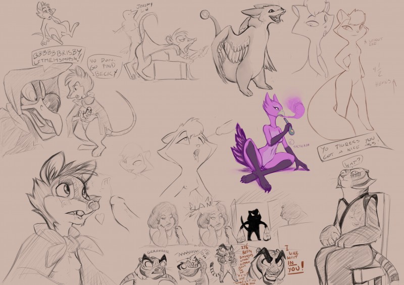 dickbutt, jeremy, master tigress, mrs. brisby, and sawyer (the secret of nimh and etc) created by sabrotiger