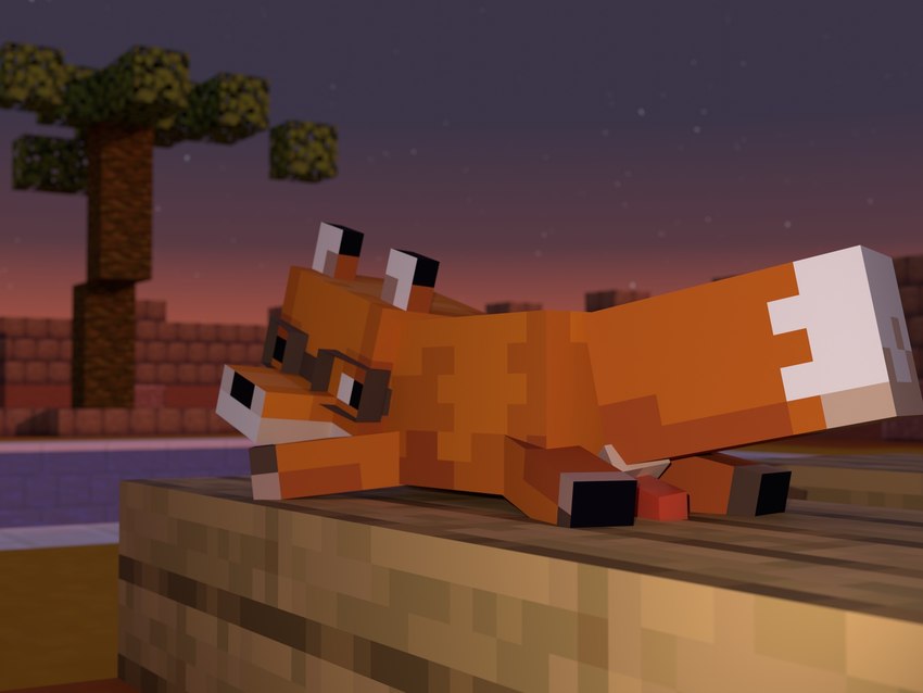 feral genitals goggles_on_face lying male penis pool presenting presenting_penis raised_tail solo tail codedcells microsoft minecraft mojang xbox_game_studios fexer canid canine fox fox_(minecraft) mammal 3d_(artwork) 4:3 digital_media_(artwork) hi_res