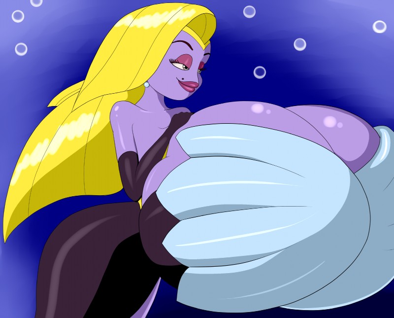 big_breasts breasts cleavage clothed clothing female huge_breasts hyper hyper_breasts lips markings mole_(marking) not_furry solo hattushilish fish_police hanna-barbera angel_jones fish humanoid marine absurd_res hi_res