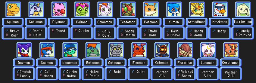 accessory animal_skin anthro bandanna blue_body blue_eyes blue_fur female feral fur glowing glowing_eyes green_eyes group headband kerchief male pink_feather plant purple_body red_body red_fur rock striped_body striped_fur stripes yellow_body nerointruder bandai_namco digimon nintendo pokemon pokemon_mystery_dungeon spike_chunsoft agumon armadillomon betamon biyomon coronamon digimon_(species) elecmon elemental_creature flora_fauna floramon gabumon gaomon gomamon gotsumon hawkmon impmon kamemon kotemon lunamon palmon patamon tentomon terriermon veemon digital_media_(artwork) pixel_(artwork)