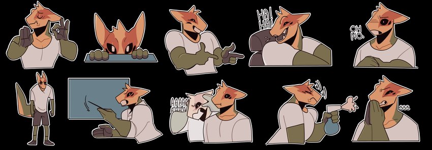 angry anthro dialogue explaining fur happy humanoid_pointy_ears laugh male multicolored_body multicolored_fur outline pointy_ears sad scared shocked simple_background smile solo sticker_pack transparent_background worried 000atanerriaper000 gemini_the_sergal sergal absurd_res alpha_channel hi_res