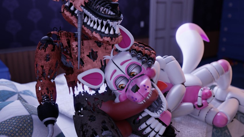 funtime foxy and nightmare foxy (five nights at freddy's 4 and etc) created by foxofnightmares