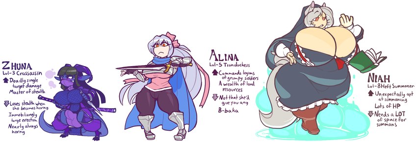 alina, niah lockwood, and zhuna (mythology) created by jinti (artist)