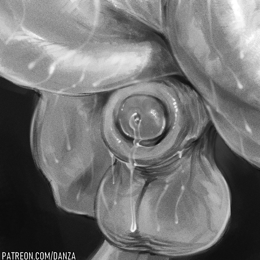 animal_genitalia balls big_balls bodily_fluids close-up genital_fluids genitals male penis precum sheath solo sweat text conditional_dnp danza mythology patreon dragon mythological_creature mythological_scalie scalie 1:1 2025 hi_res sketch url