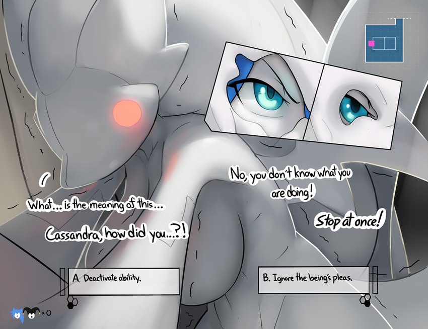 anthro begging big_breasts blue_eyes blue_hair bound breasts choice dialogue drone duo encasement exclamation_point female fur gameplay_mechanics hair latex life_(gaming) liquid_latex map shaking solo_focus text text_box trembling white_body white_fur white_latex ozoneserpent nintendo star_fox cassandra_(ozoneserpent) krystal_(star_fox) leah_amor boogie_(species) canid canine canis fox mammal wolf 2023 english_text story story_in_description