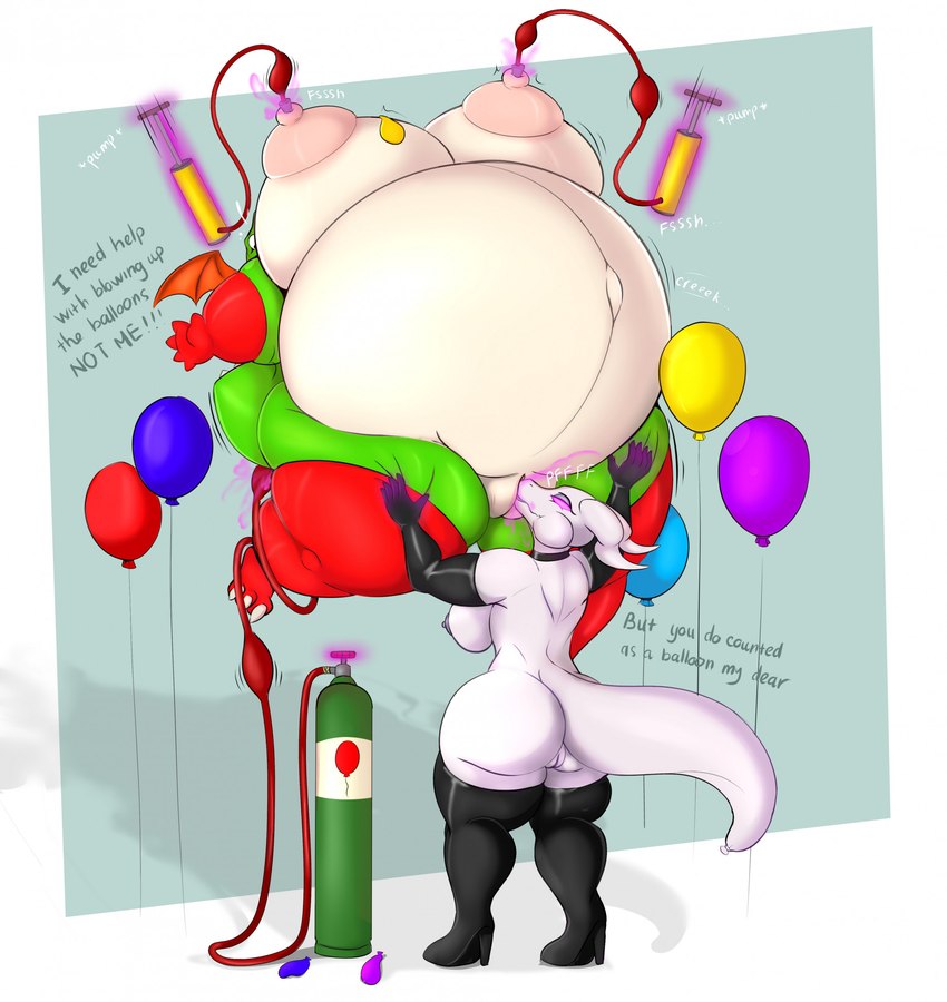 air_inflation air_pump anthro areola balloon belly belly_expansion belly_inflation big_belly big_breasts blowing_in_pussy body_inflation breast_expansion breasts duo expansion female female/female genitals hose hose_in_butt hose_inflation huge_breasts hyper inflatable inflation inflation_fetish nipple_fetish nipple_penetration nipple_play nipples non-mammal_nipples nude penetration puffkiss puffy_nipples pussy simple_background tail thick_thighs tube_bulge vaginal wings dragonfron bandai_namco dig_dug mythology tara_(taranima) dragon fygar mythological_creature mythological_scalie reptile scalie 2023 colored digital_media_(artwork) hi_res shaded