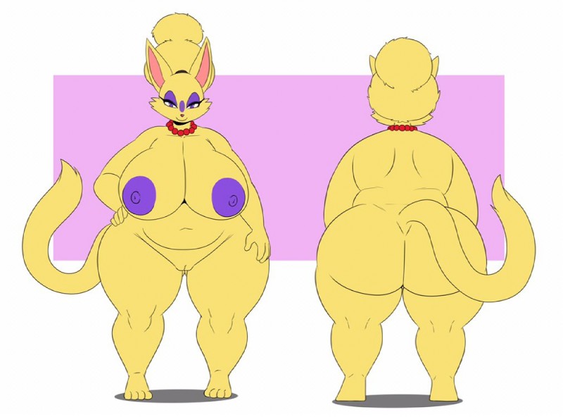 anthro areola big_areola big_breasts big_butt big_ears big_tail bindi breasts butt eyeliner eyeshadow female fur gem huge_butt jewelry makeup mature_female necklace nipples overweight overweight_anthro overweight_female pearl_(gem) pearl_necklace simple_background slightly_chubby solo tail wide_hips yellow_body yellow_fur sssonic2 scarlet_(pokebii) felid feline mammal model_sheet