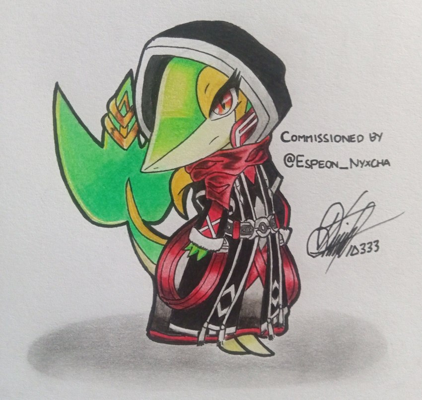 angry anthro biped clothing female food green_body hood leaf leaf_tail red_eyes robe shadow snout solo tail white_body yellow_body ideltasarc333 nintendo pokemon noodles_(nyxcha) generation_5_pokemon pokemon_(species) snivy hi_res