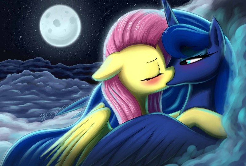 fluttershy and princess luna (friendship is magic and etc) created by phenyanyanya