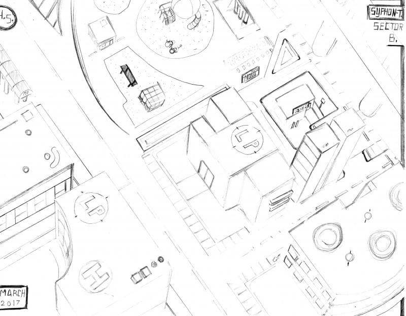 bird's-eye_view building city cityscape doors freeway helipad high-angle_view library map metro monkey_bars office outside overpass park parking_lot rooftop sand sidewalk sign street swing_set swings vent zero_pictured harpseal 2017 absurd_res hi_res monochrome signature sketch