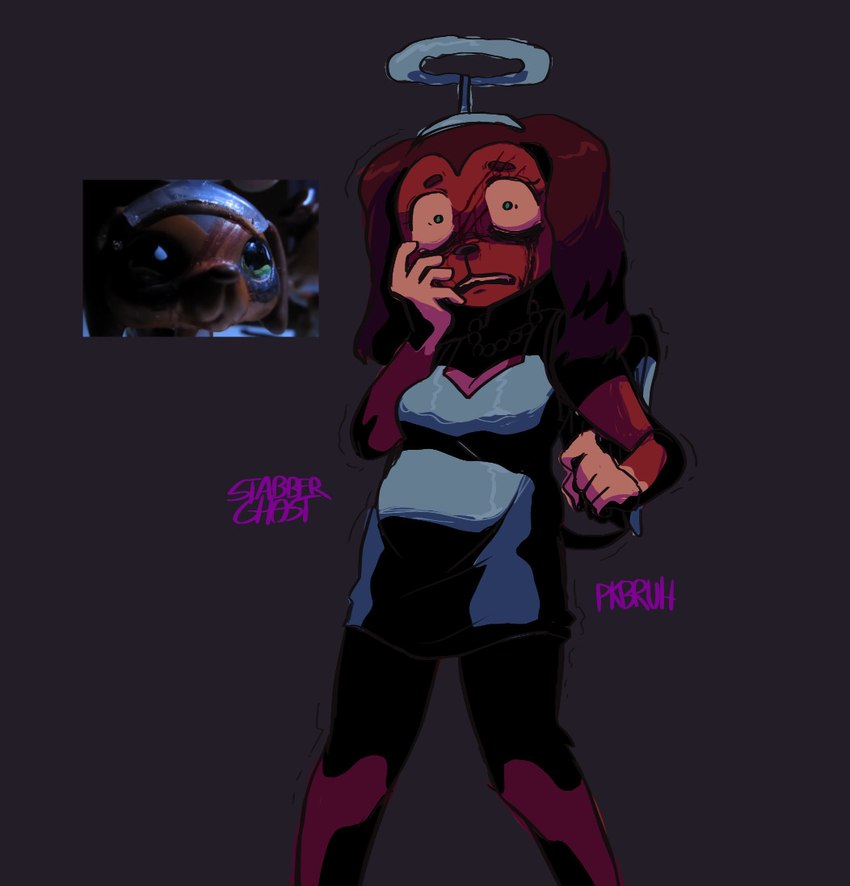 anthro blood bodily_fluids breasts clothing dress female floppy_ears halo makeup mascara running_makeup running_mascara scratches slightly_chubby solo tail stabberghost hasbro littlest_pet_shop littlest_pet_shop:_popular lps_675 savannah_reed canid canine canis dachshund domestic_dog hunting_dog mammal