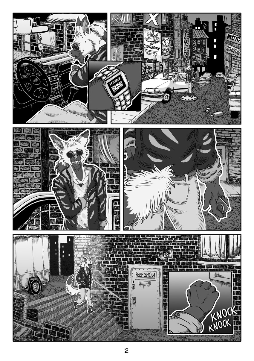 anthro car cigarette condom eyewear male sexual_barrier_device solo sunglasses vehicle wasylthefox wasyl_vos canid canine fox mammal absurd_res comic digital_drawing_(artwork) digital_media_(artwork) greyscale hi_res monochrome