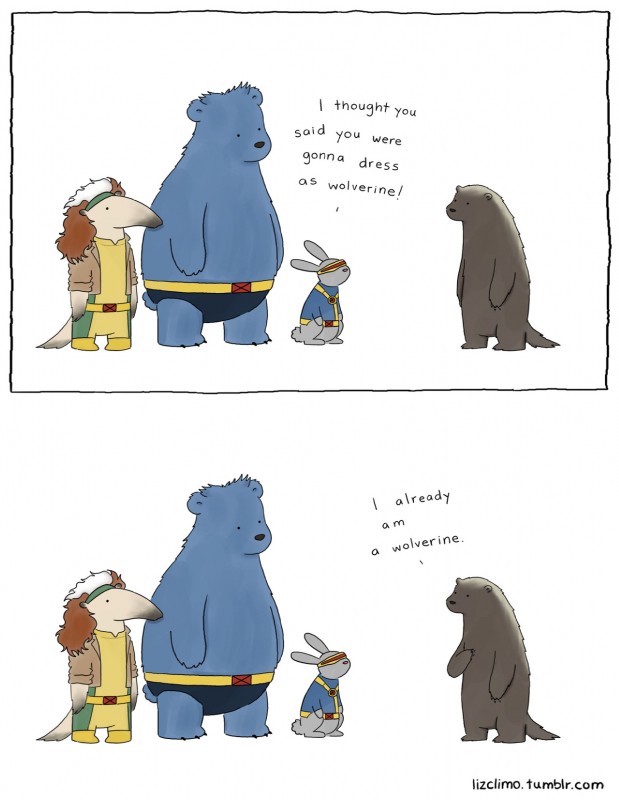 beast, cyclops, and rogue (marvel and etc) created by liz climo