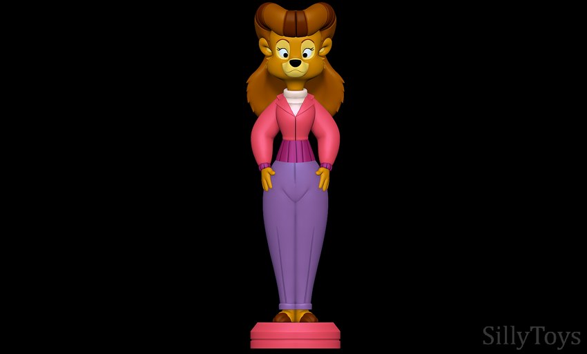 3d_modeling 3d_print anthro black_background clothed clothing female pink_clothing pink_shirt pink_topwear pose shirt simple_background smile solo standing topwear sillytoys disney talespin rebecca_cunningham bear mammal 3d_(artwork) digital_media_(artwork) hi_res pinup