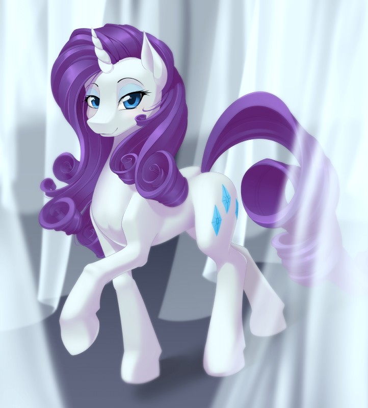 blue_eyes blue_eyeshadow cutie_mark eyeshadow female feral hair horn long_hair looking_at_viewer makeup purple_hair smile solo dstears friendship_is_magic hasbro my_little_pony mythology rarity_(mlp) equid equine mammal mythological_creature mythological_equine unicorn 2015 absurd_res hi_res