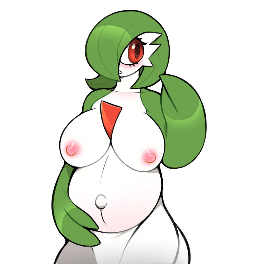 belly big_belly breasts eyelashes female navel nipples not_furry pregnant pregnant_female shy solo yasuokakitsune nintendo pokemon gardevoir generation_3_pokemon pokemon_(species) 1:1 hi_res