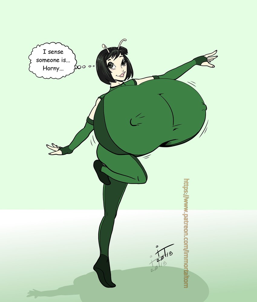 antennae_(anatomy) big_breasts black_eyes black_text bodysuit breast_expansion breast_focus breasts clothing erect_nipples expansion female green_bodysuit green_clothing green_skinsuit green_suit huge_breasts hyper hyper_breasts lips looking_at_viewer nipples on_one_leg pink_lips skinsuit solo standing suit text thought_bubble tight_clothing immortaltom guardians_of_the_galaxy marvel marvel_cinematic_universe mantis_(marvel) alien alien_humanoid humanoid 2018 absurd_res comic_sans digital_drawing_(artwork) digital_media_(artwork) english_text hi_res signature url