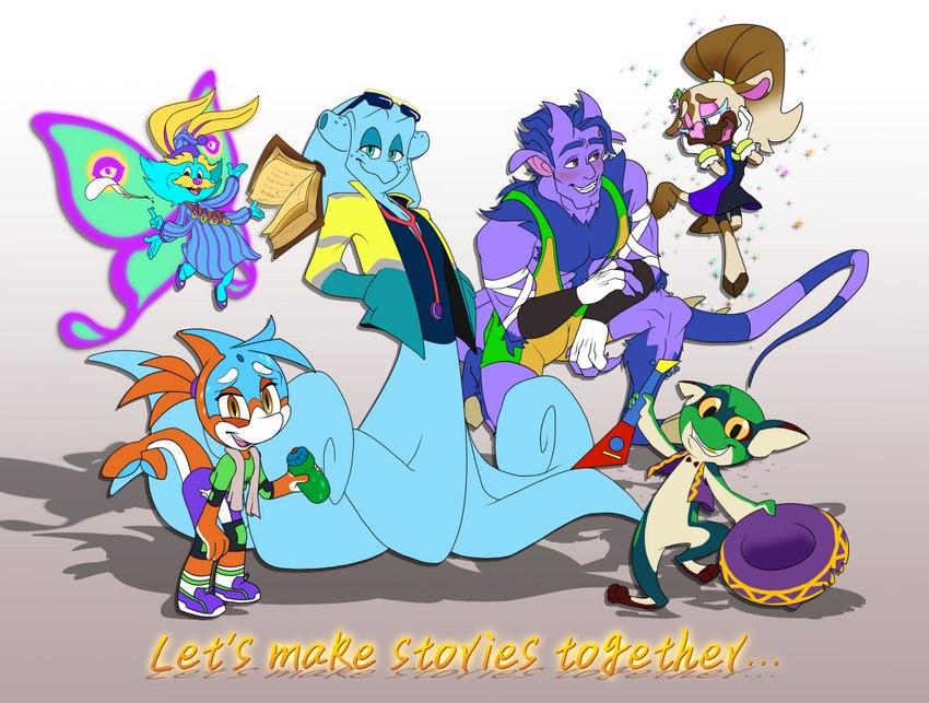 anthro group magic magic_user shapeshift sorceror thesheeark emilio_the_aqua_norn fan_character gweeb_(thesheeark) mazyar_the_dream_weaver oracle selene_(thesheeark) alien arthropod cephalopod changeling_(fey) coleoid extraterrestrial insect lepidopteran lunar_moth marine mollusk moth octopodiform octopus unknown_species character_request