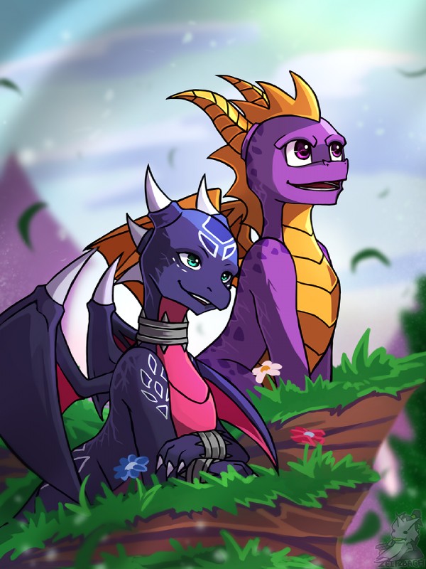 cynder and spyro (the legend of spyro and etc) created by zeitzbach