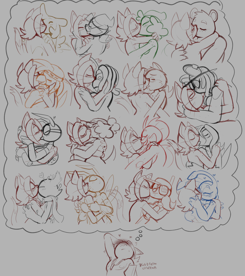 antennae_(anatomy) anthro anthro_on_anthro backwards_baseball_cap backwards_hat baseball_cap beak beanie blush breast_squish breasts chain_necklace claws clothing curly_hair dipstick_tail dorsal_fin ear_piercing exoskeleton eyes_closed eyewear fantasizing feathers fedora female female_on_top fin finger_claws freckles french_kissing fur glasses hair hat head_fin headgear headwear heart_symbol hug humanoid_on_anthro interspecies jewelry kerchief kissing machine male male/female male/male male_on_bottom markings necklace nuzzling on_bottom on_top overweight overweight_anthro overweight_male piercing ponytail scales spots spotted_body spotted_exoskeleton squish tail tail_feathers tail_markings thought_bubble felino al-x_(felino) amelia_(felino) axle_(tricktrashing) blueberry_(felino) bo_(felino) dumpling_(tricktrashing) iubi_(felino) kimmy_(felino) kobe_(felino) lumi_(felino) peter_(felino) phoebe_(felino) pietro_(felino) robbie_(felino) tommy_koi trick_(tricktrashing) wicked_(tricktrashing) amur_carp aquatic_gastropod arthropod avian bear bird canid canine canis carp caviid chameleon columbid corvid corvus_(genus) crow cyprinid cypriniform domestic_cat domestic_dog eulipotyphlan felid feline felis fish gastropod guinea_pig humanoid hymenopteran insect koi lizard mammal marine mole_(animal) mollusk oscine passerine pigeon procyonid raccoon reptile robot rodent scalie sea_slug shadow_creature slug typical_carp wasp 2025 absurd_res hi_res multiple_images sketch