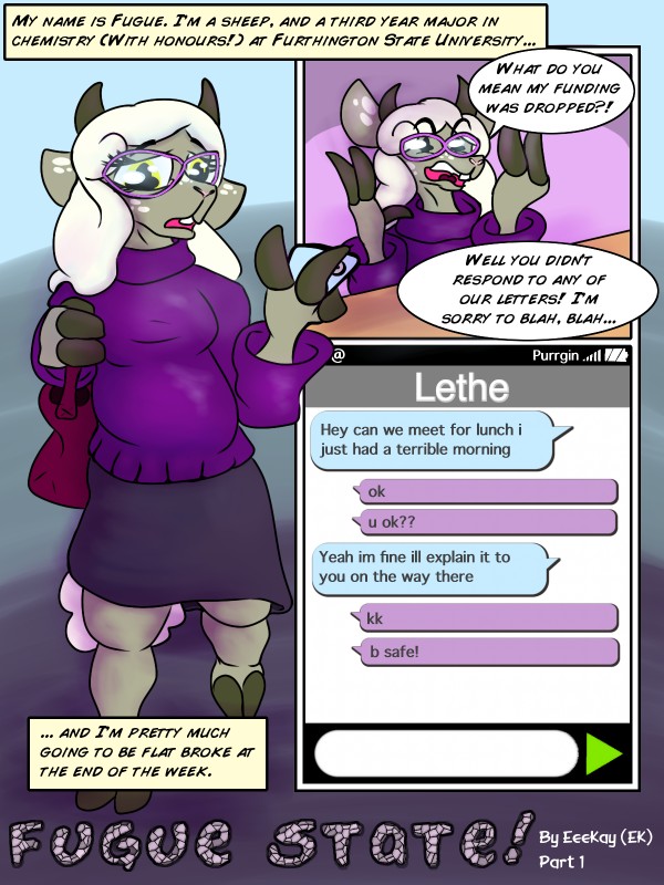 anthro big_breasts breasts clothed clothing eyewear female glasses horn text eeekay fugue_(eeekay) lethe_(eeekay) bovid caprine domestic_sheep mammal sheep 2015 3:4 comic english_text hi_res