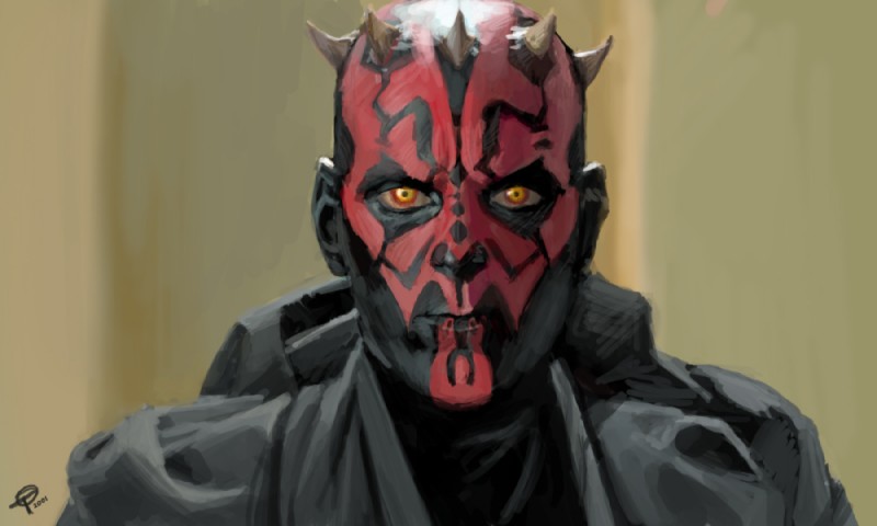 bald black_cloak black_clothing black_tattoo black_text cloak clothing facial_tattoo front_view glistening glistening_eyes hood horn looking_at_viewer male multi_horn not_furry pupils realistic red_body red_skin robe shirt simple_background sith solo tan_background tattoo text topwear tunic yellow_eyes unknown_artist star_wars darth_maul alien alien_humanoid dathomirian humanoid mammal zabrak 2001 5:3 bust_portrait dated digital_media_(artwork) digital_painting_(artwork) portrait signature source_request