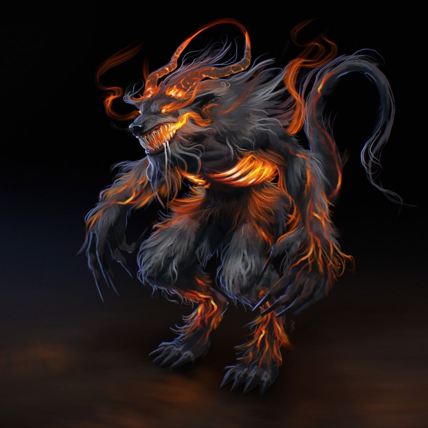 anthro bared_teeth claws fire fire_from_mouth flaming_eye flaming_eyes flaming_hair horn male nude pseudo_hair safe_nudity solo teeth adrian_bueno mythology canid canid_demon canine demon hellhound mammal mythological_canine mythological_creature werecanid werecanine werecreature werewolf 1:1 hi_res