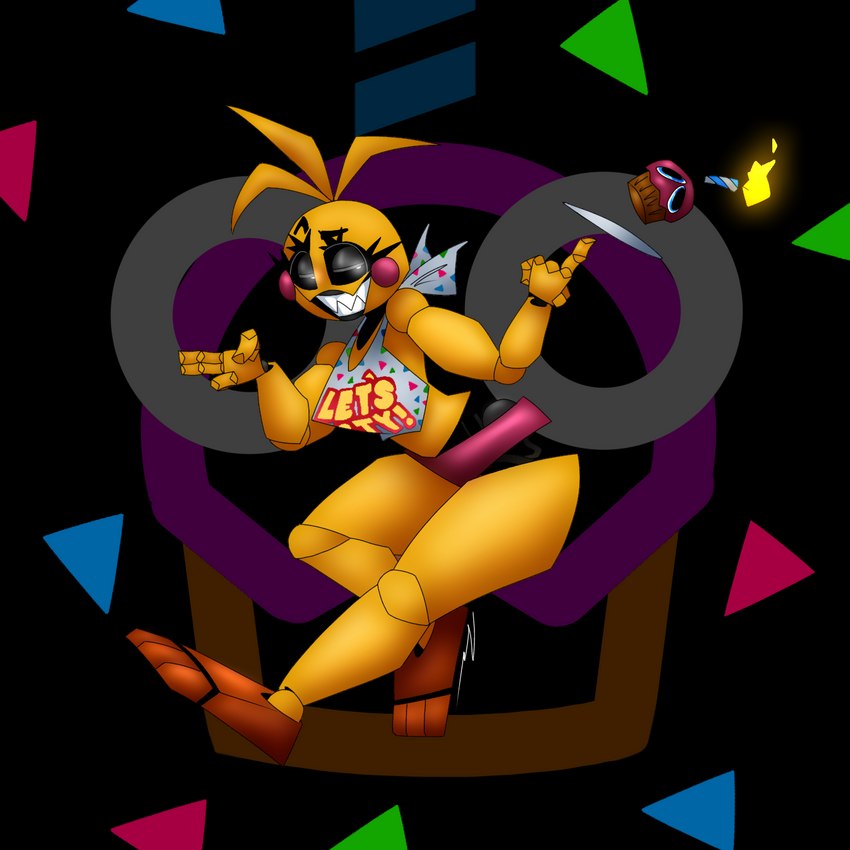 creepy_smile cupcake female fingers food light_clothing machine metal metallic_body sharp_teeth small_waist smile solo teeth thick_thighs passiona_roo five_nights_at_freddy's five_nights_at_freddy's_2 scottgames cupcake_(fnaf) toy_chica_(fnaf) animatronic avian bird chicken galliform gallus_(genus) humanoid hybrid phasianid robot 1:1 2023 digital_media_(artwork) hi_res