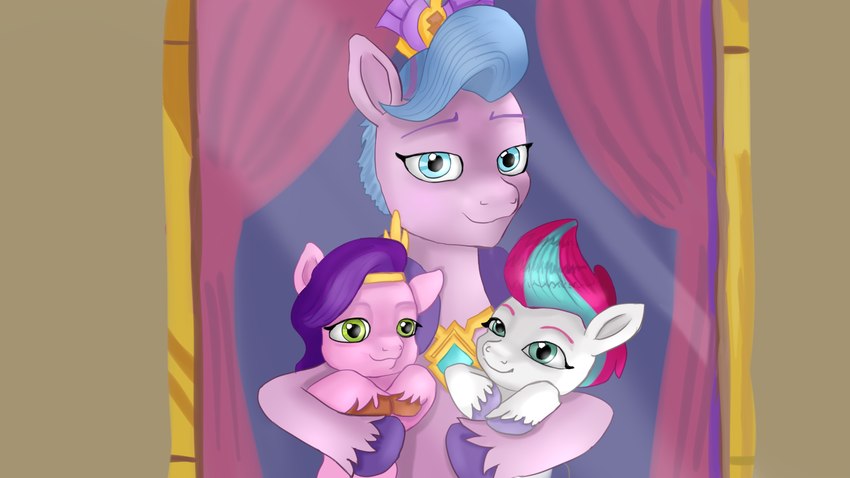 female feral fetlocks group hug scene_interpretation smile trio wings young young_female young_feral jbond hasbro mlp_g5 my_little_pony mythology pipp_petals_(mlp) queen_haven_(mlp) zipp_storm_(mlp) equid equine horse mammal mythological_creature mythological_equine pegasus pony 16:9 hi_res portrait widescreen daughter_(lore) mother_(lore) mother_and_child_(lore) mother_and_daughter_(lore) parent_(lore) parent_and_child_(lore) parent_and_daughter_(lore) sibling_(lore) sister_(lore) sisters_(lore)