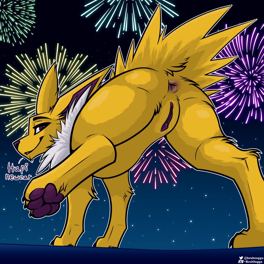 4_toes anus arm_tuft bedroom_eyes big_ears black_eyebrows black_outline black_sky blonde_hair blue_background blue_sky bodily_fluids butt butt_tuft claws cosmic_background crotch_tuft dialogue digitigrade dripping elbow_tuft eye_glint eyebrows eyelashes facial_tuft feet female feral fireworks fluffy fluffy_chest fluffy_fur fluffy_shoulders fluffy_tail foot_focus fur genital_fluids genitals glistening glistening_eyes gradient gradient_background grin grinning_at_viewer hair happy hiked_leg hind_legs hindpaw holidays humanoid_genitalia humanoid_genitalia_on_feral humanoid_pussy humanoid_pussy_on_feral leaking leaking_pussy long_ears low-angle_view mane mane_hair narrowed_eyes night outline pawpads paws perineum perineum_tuft presenting presenting_anus presenting_genitalia presenting_hindquarters presenting_pussy pubic_mound pupils purple_anus purple_eyes purple_genitals purple_inner_ear purple_inner_pussy purple_nose purple_pawpads purple_pussy purple_text pussy pussy_juice_drip pussy_juice_leaking quadruped raised_leg seductive simple_background sky smile smiling_at_viewer snout soles solo spiky_fur spiky_hair spread_legs spreading star starry_background starry_sky tail tail_anus tall_ears text thick_eyelashes thick_outline toe_claws toes tuft vaginal_fluids white_body white_fur white_hair white_mane white_outline worm's-eye_view yellow_arms yellow_body yellow_butt yellow_chest yellow_ears yellow_fur yellow_head yellow_legs yellow_neck yellow_paws yellow_perineum yellow_tail bruhsugga furaffinity new_year new_year_2024 nintendo pokemon twitter canid canine eeveelution generation_1_pokemon jolteon mammal pokemon_(species) 1:1 2024 alternate_version_at_source artist_name cool_colors digital_drawing_(artwork) digital_media_(artwork) hi_res shaded signature simple_shading