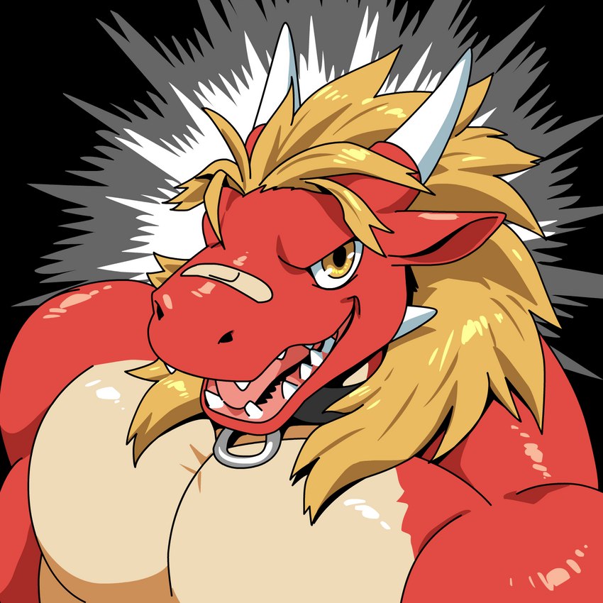 anthro band-aid bandage male muscular red_body red_scales scales solo roaringmoon european_mythology mythology anzox dragon mythological_creature mythological_scalie scalie western_dragon 1:1 bust_portrait hi_res portrait