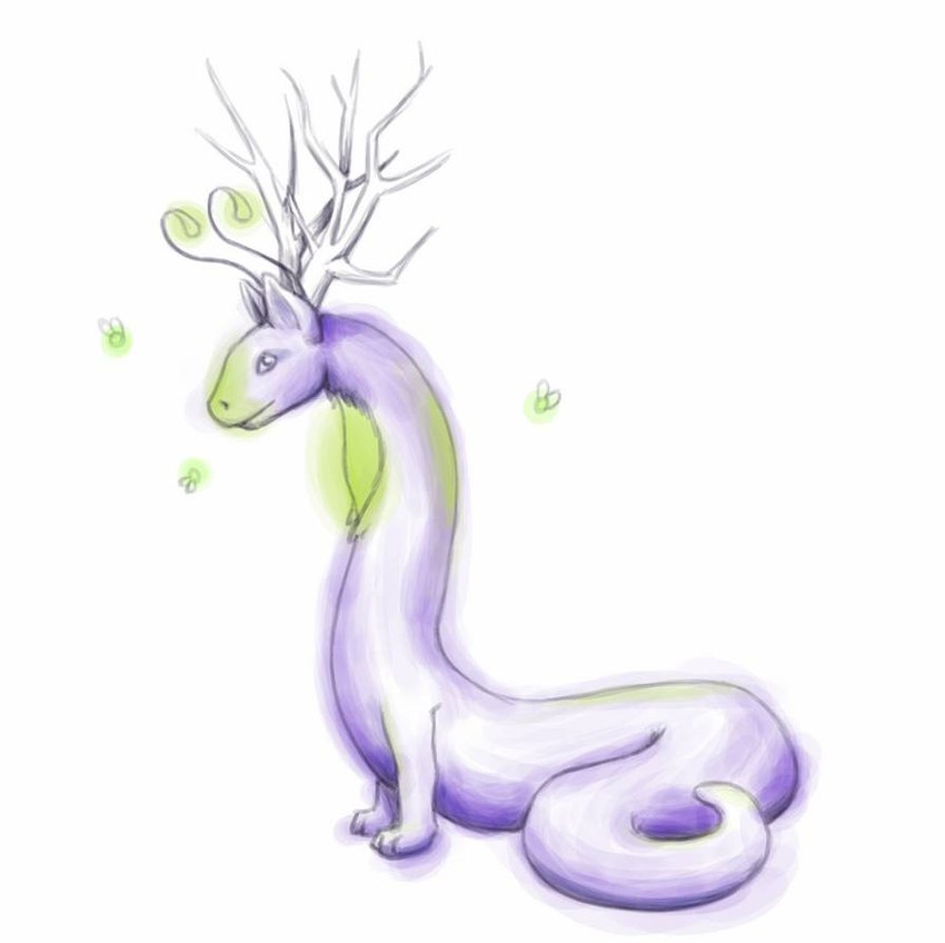 3_toes ambiguous_gender antlers biped bipedal_feral feet feral fur glowing_throat horn purple_body purple_fur simple_background solo tendrils toes white_background pharoahqueen fleep glowbug