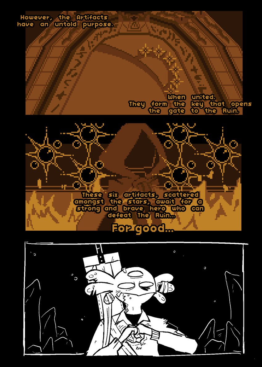 anthro text afuckingcamel-zenge-art_(artist) chucklefish starbound kenta_(afuckingcamel) hylotl black_and_white comic digital_media_(artwork) english_text hi_res monochrome pixel_(artwork)