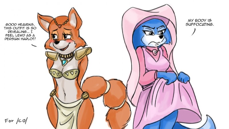 krystal and maid marian (robin hood (disney) and etc) created by pluckyninja