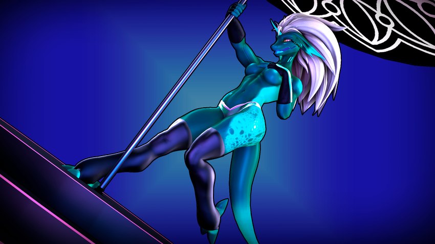 anthro dancing female pole pole_dancing solo stripper_pole wonderfox712 mythology warfare_machine sevan_(warfaremachine) dragon ghost humanoid mythological_creature mythological_scalie scalie spirit 16:9 3d_(artwork) cel_shading digital_media_(artwork) hi_res shaded widescreen