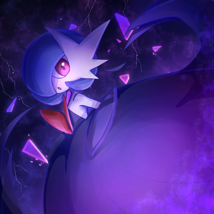 ambiguous_gender black_clothing black_dress clothing dress glass_shards hair hair_over_eye looking_at_viewer one_eye_obstructed red_eyes solo spikes spikes_(anatomy) white_body white_skin ayaka_488 nintendo pokemon generation_6_pokemon humanoid mega_evolution mega_gardevoir pokemon_(species) shiny_pokemon 1:1 hi_res