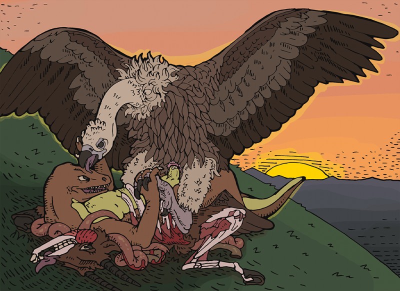 ambiguous_gender ambiguous_penetrated animal_genitalia anthro anthro_on_feral anthro_penetrating anthro_penetrating_feral beak bestiality biped bone carcass cloaca cloacal cloacal_penetration death duo entrails exposed_muscle feet feral feral_penetrated genitals gore gore_focus guts hooves horn licking long_neck lying male male/ambiguous male_penetrating male_penetrating_ambiguous necrophilia nude open_mouth organs outside penetration penis ribs sex skull smile talons teeth toes tongue tongue_out wings musorok ivan_jarogniew accipitriform avian bird reptile scalie vulture digital_media_(artwork)