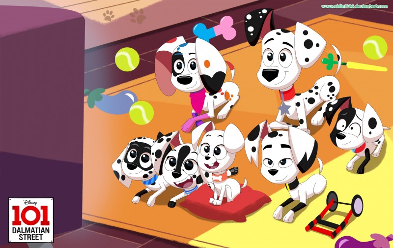 ball group pillow tennis_ball young playzone 101_dalmatian_street 101_dalmatians disney da_vinci_(101_dalmatians) dee_dee_(101_dalmatians) deepak_(101_dalmatians) delgado_(101_dalmatians) dizzy_(101_dalmatians) dorothy_(101_dalmatians) dylan_(101_dalmatians) canid canine canis dalmatian domestic_dog mammal absurd_res hi_res